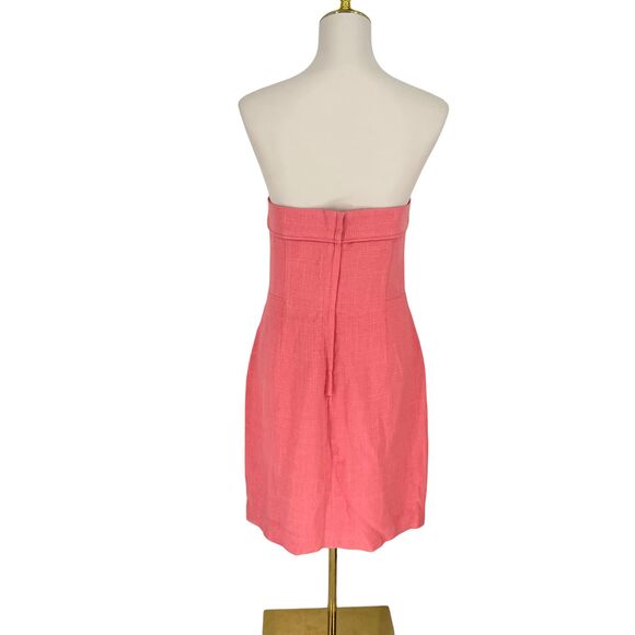 Lilly Pulitzer Bibi Corset Dress Size 10 Strapless Ginger Coral Sweetheart Lined - Picture 7 of 9